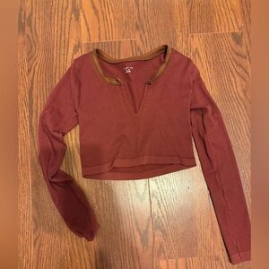 Women's Long Sleeve Burgundy Top from urban outfitters, barley worn